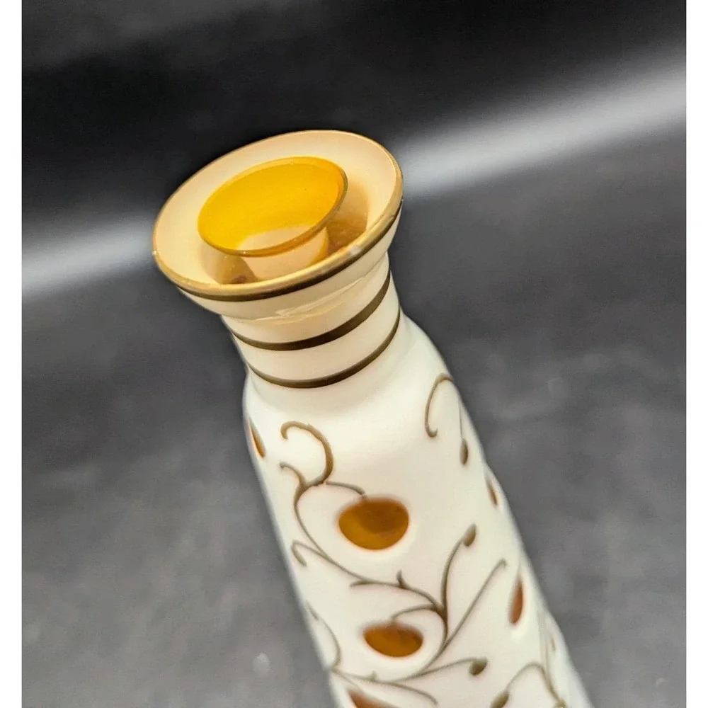 Vintage‎ German Bohemian Amber Cased Glass 9